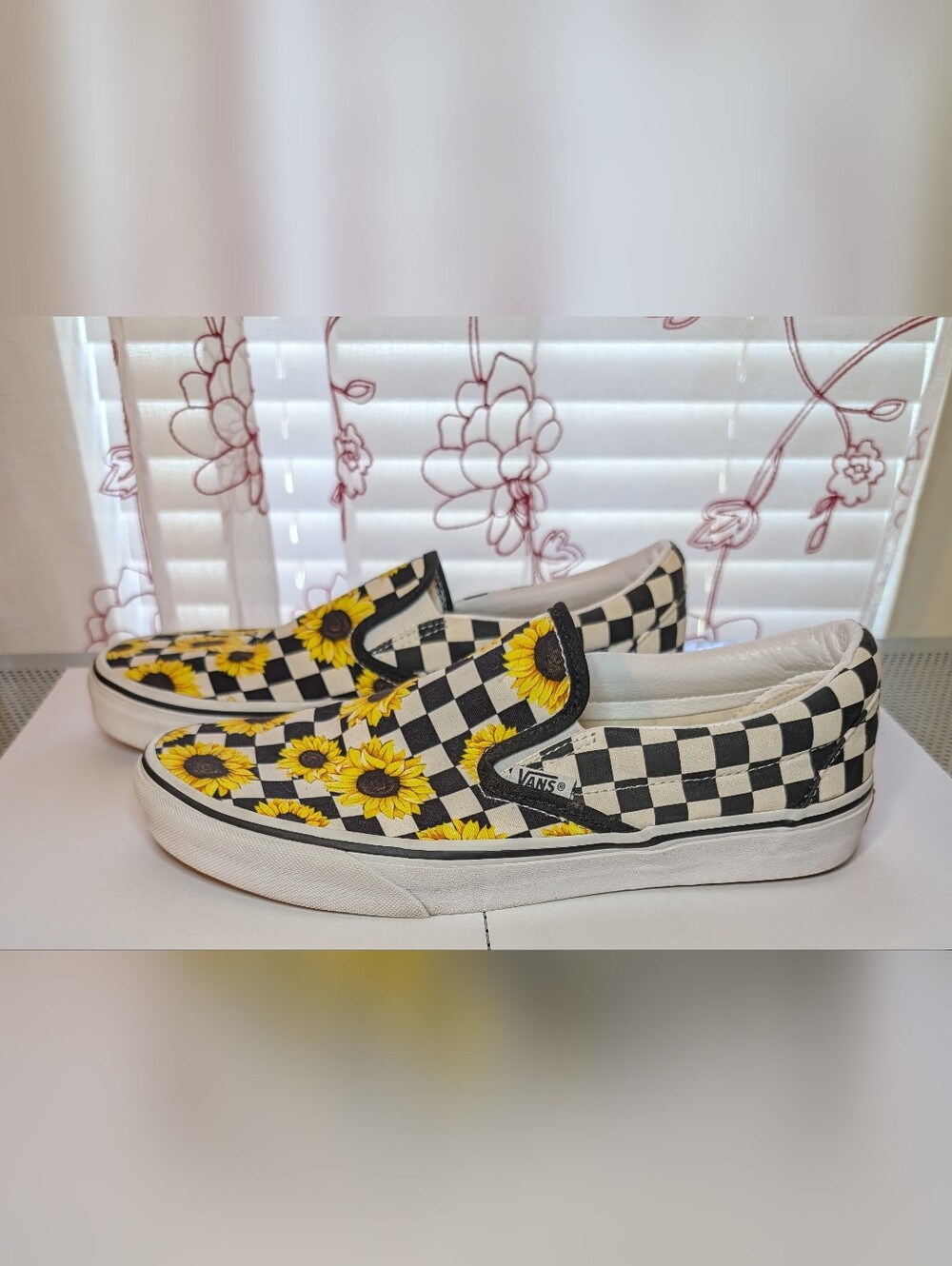 Vans Sunflower Checkerboard Slip-On Shoes - Yellow/Black - Picture 8 of 8